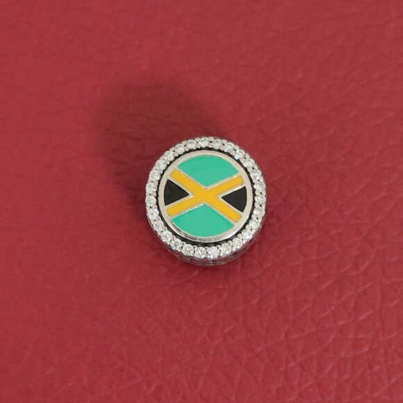 Pandora Jamaica Flag Exclusive Charm Bead Button Pendant S925 Silver with box - Picture 1 of 5